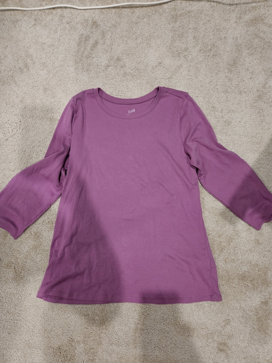 J. Jill Tops - J. Jill Purple Long Sleeve Crewneck Top pima cotton ballet sleeve